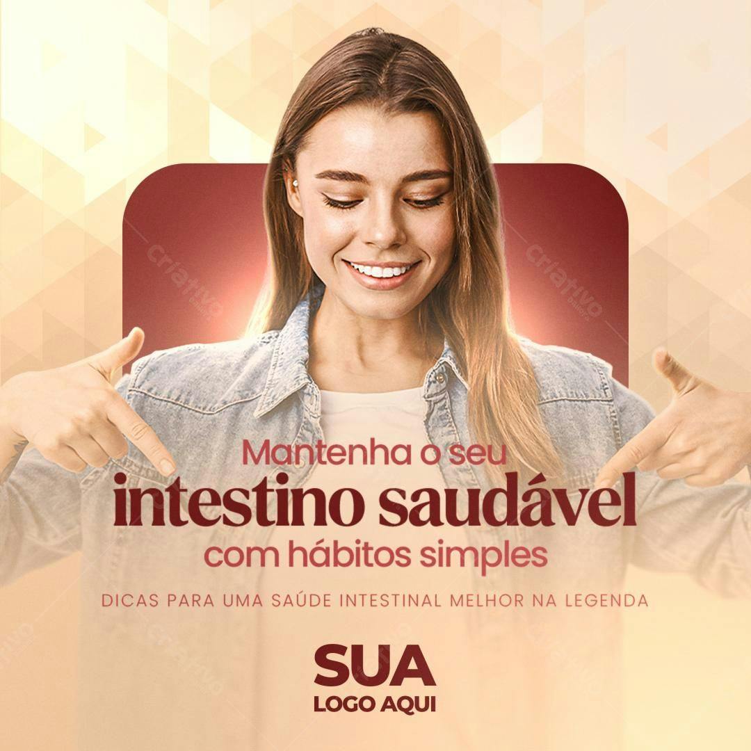 Post para Saúde Intestinal PSD Editável