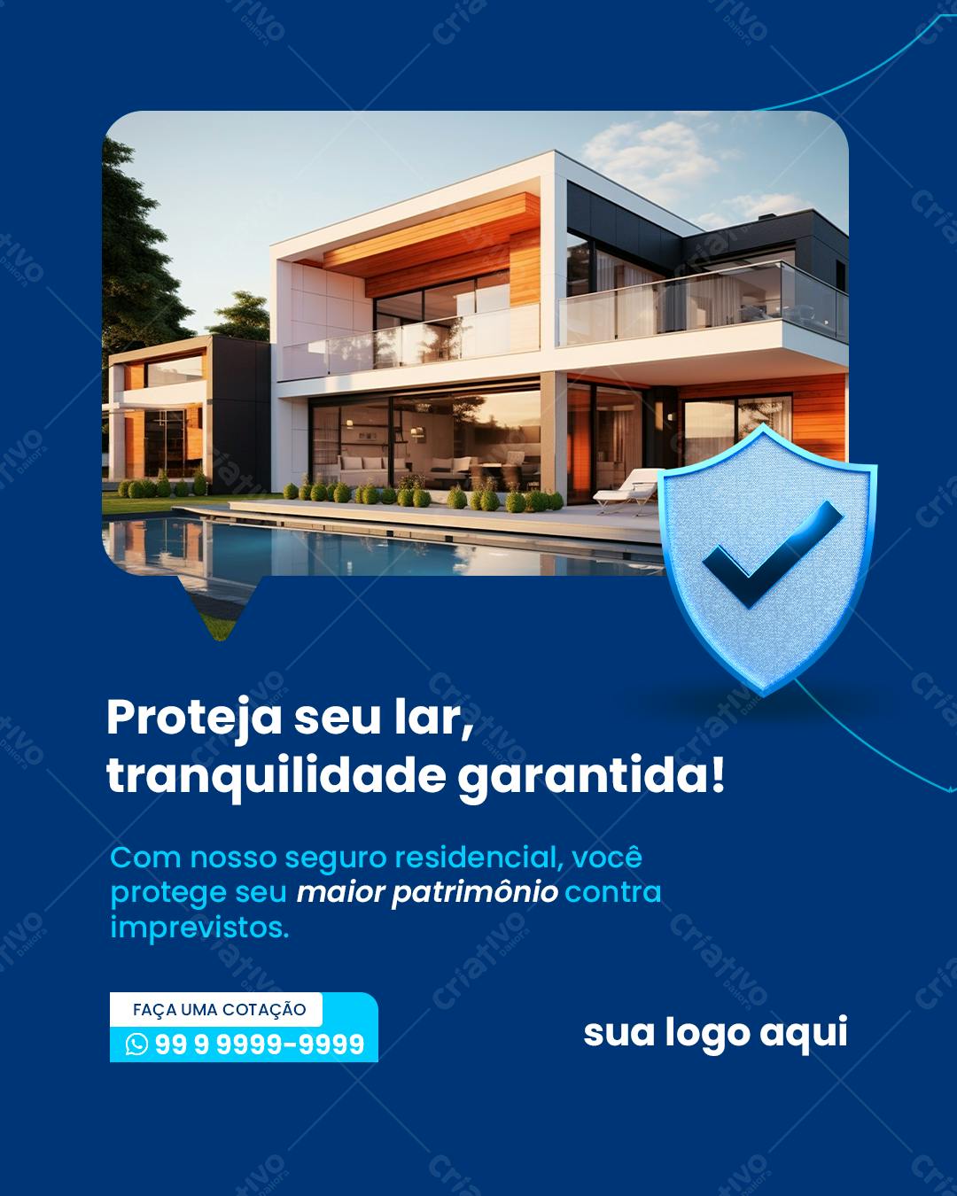 Post para Seguro Residencial PSD Editável