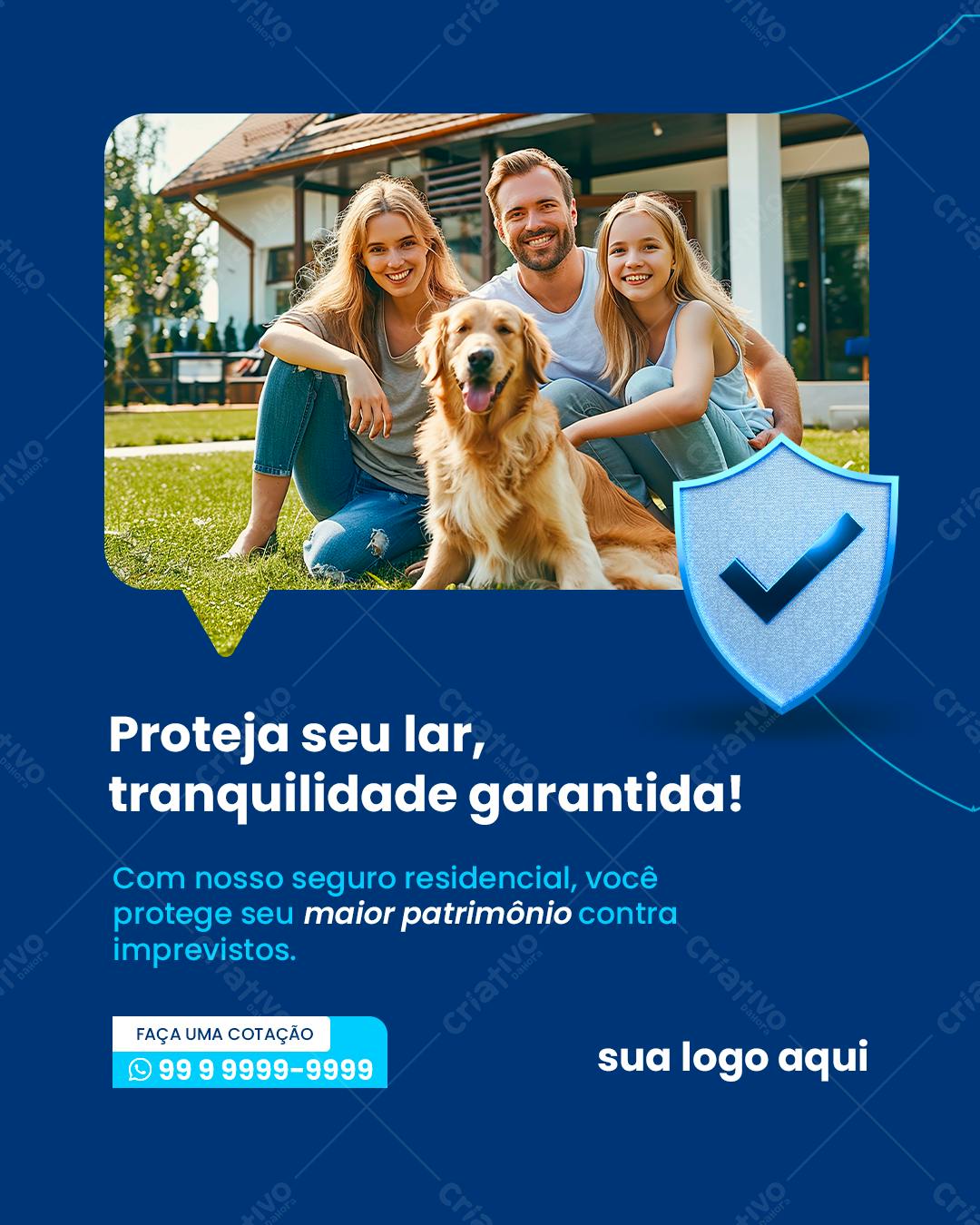 Post para Seguro Residencial PSD Editável