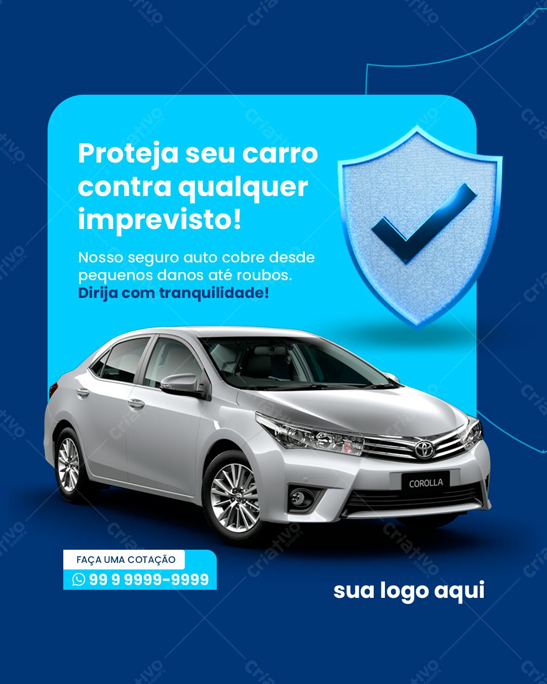 Post para Seguro Auto PSD Editável