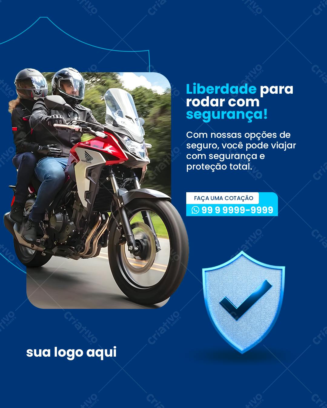 Post para Seguro de Moto PSD Editável