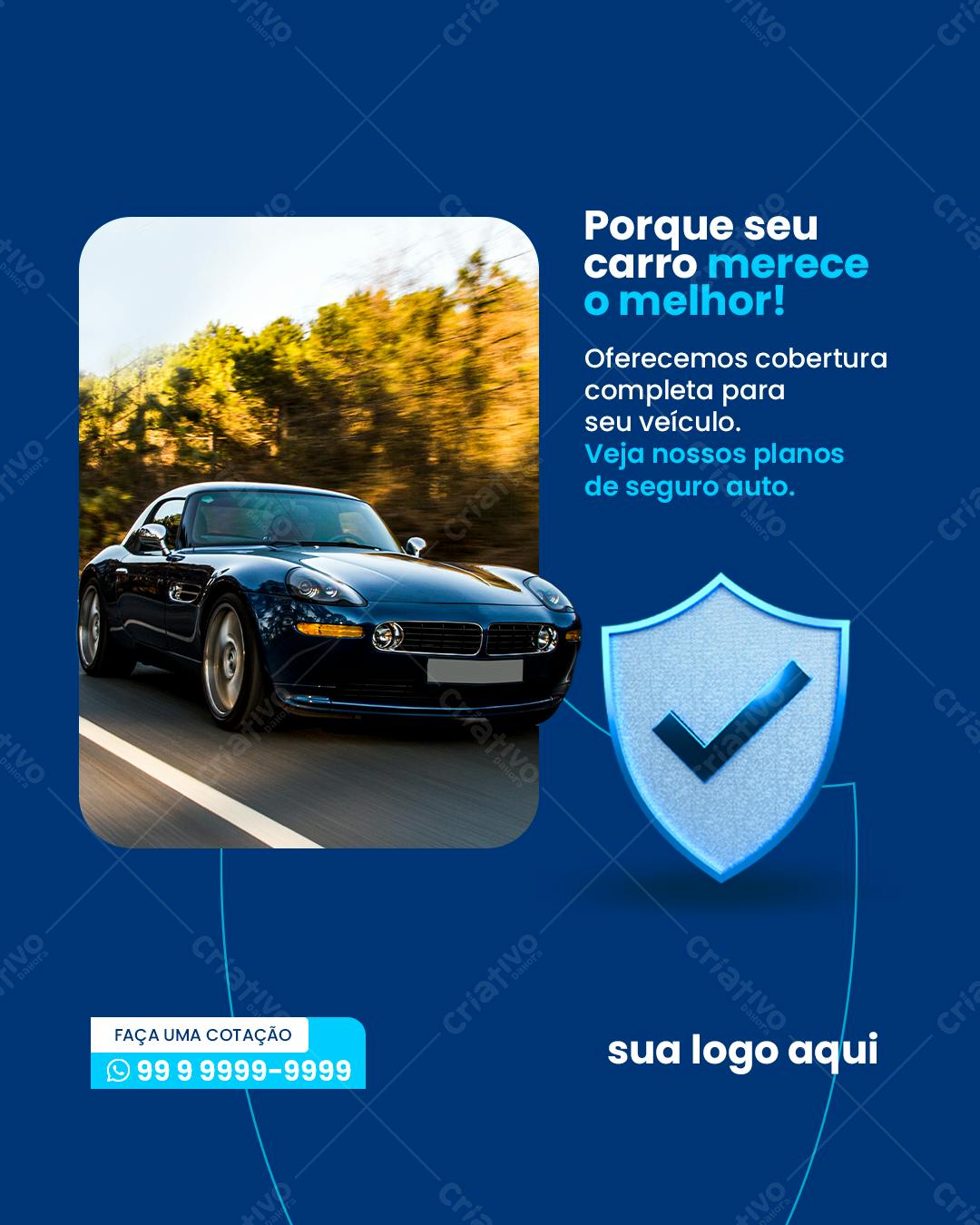 Post para Seguradora de Carro PSD Editável