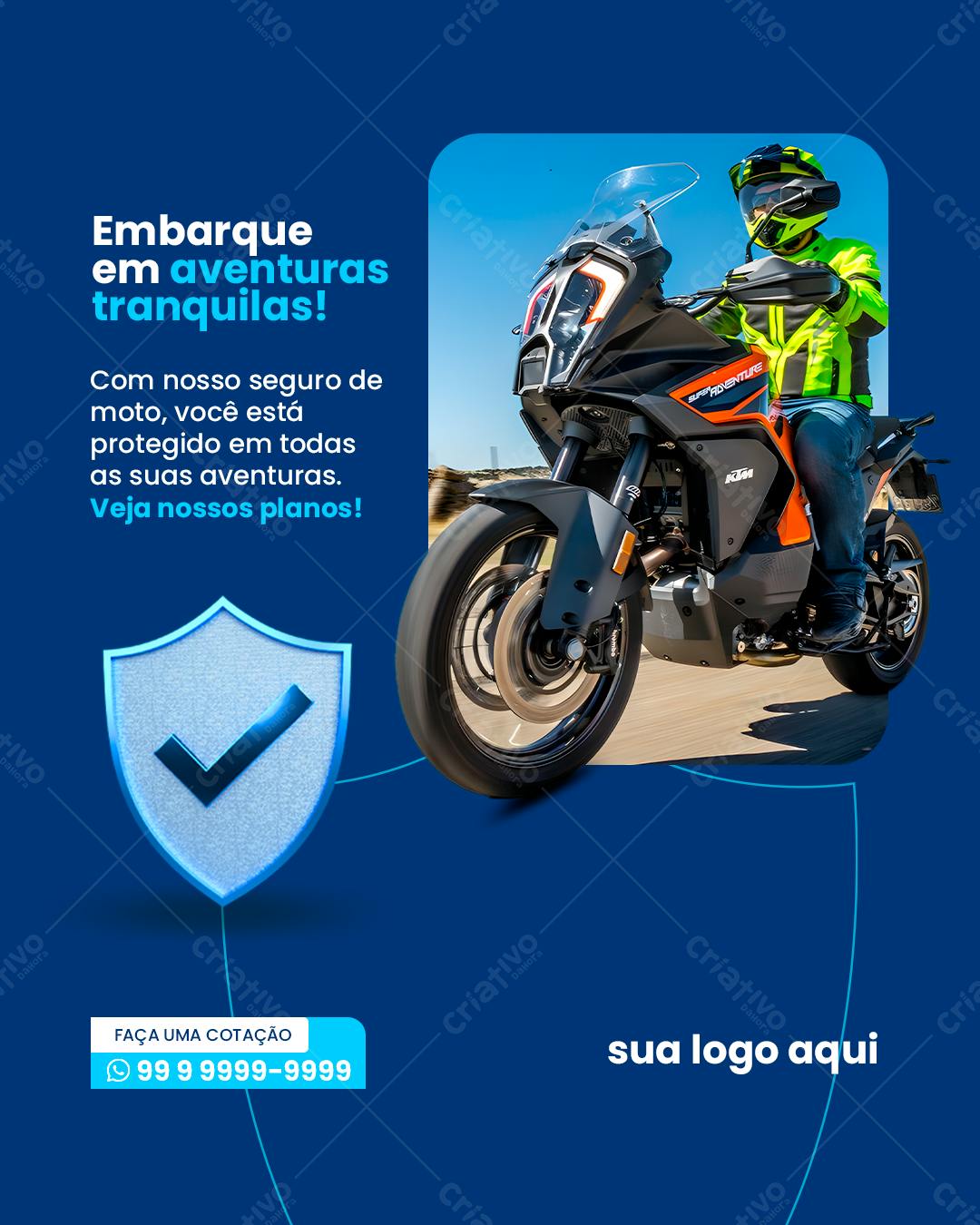 Flyer Seguro Motocicleta PSD Editável