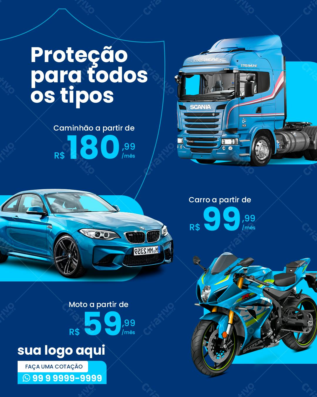 Flyer Seguro Automotivo PSD Editável