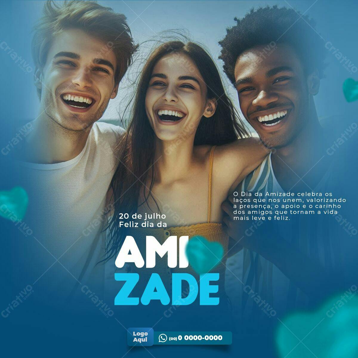 Post Instagram Dia da Amizade PSD Editável