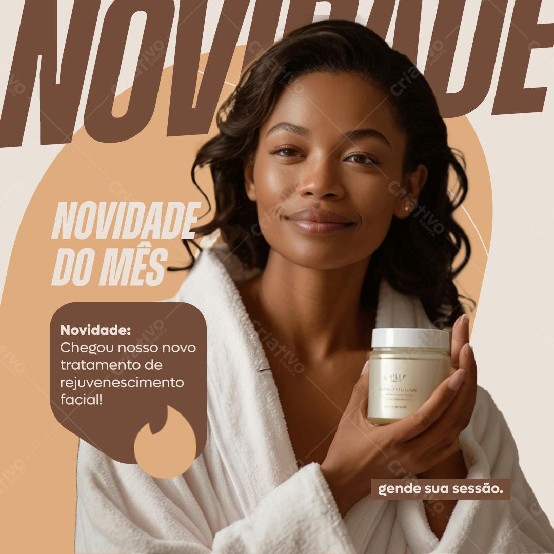 Post para Redes Sociais - Novidade do Mês PSD Editável