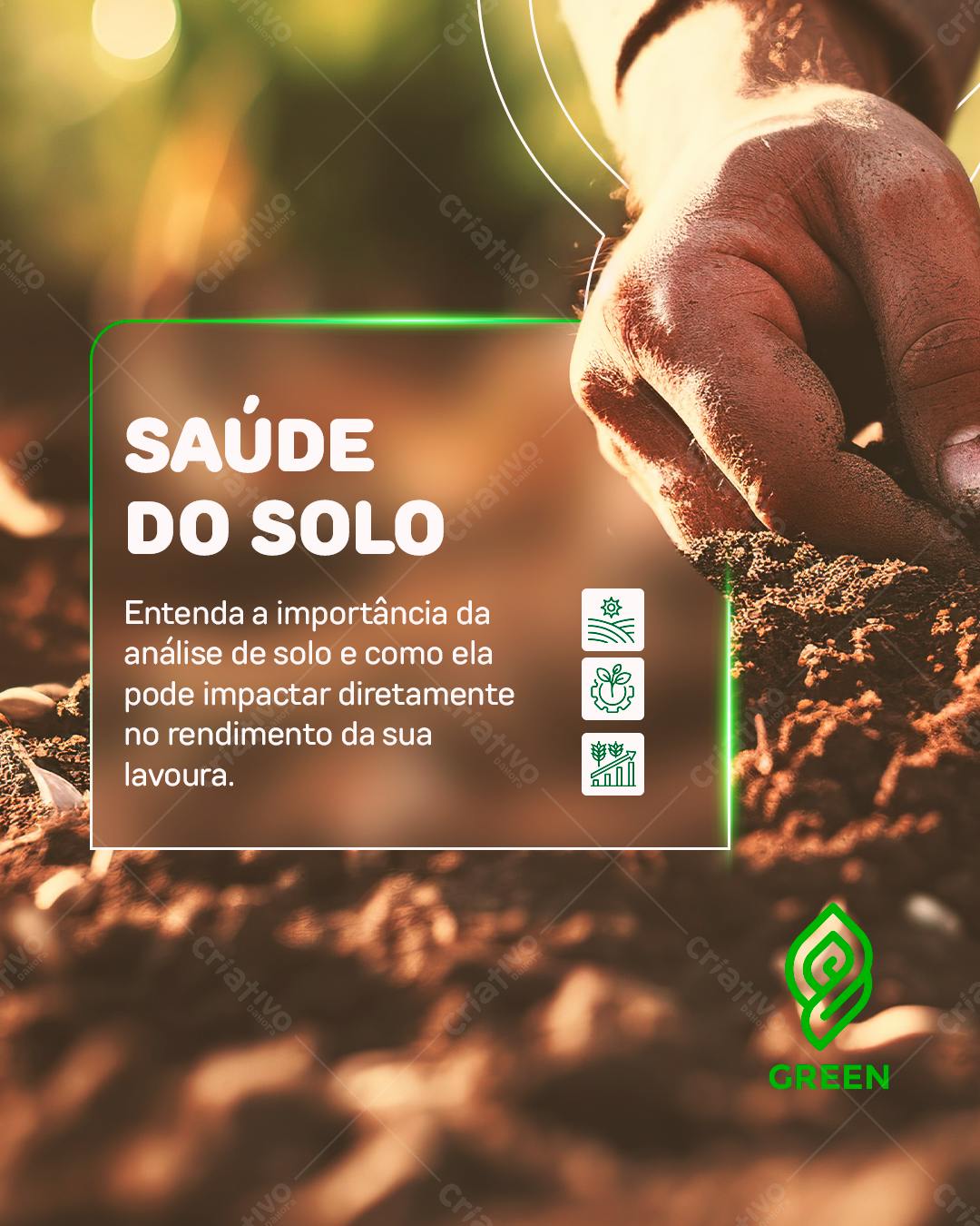 Post para Agricultura Saudável do Solo PSD Editável