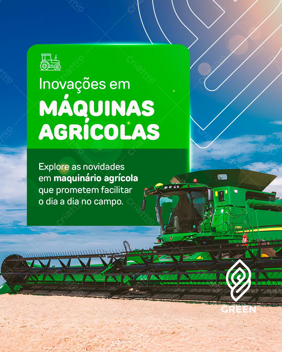 Post para Máquinas Agrícolas PSD Editável