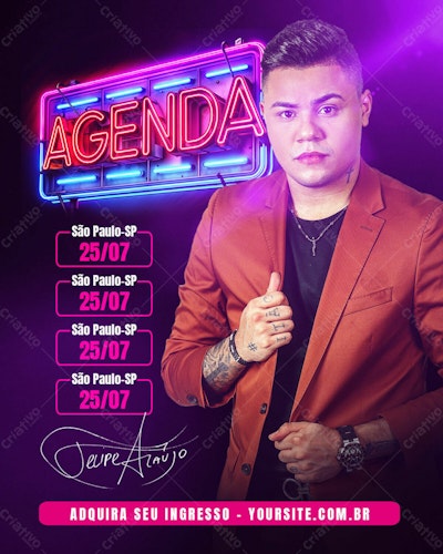 Flyer para Show de Jeupe Araújo PSD Editável