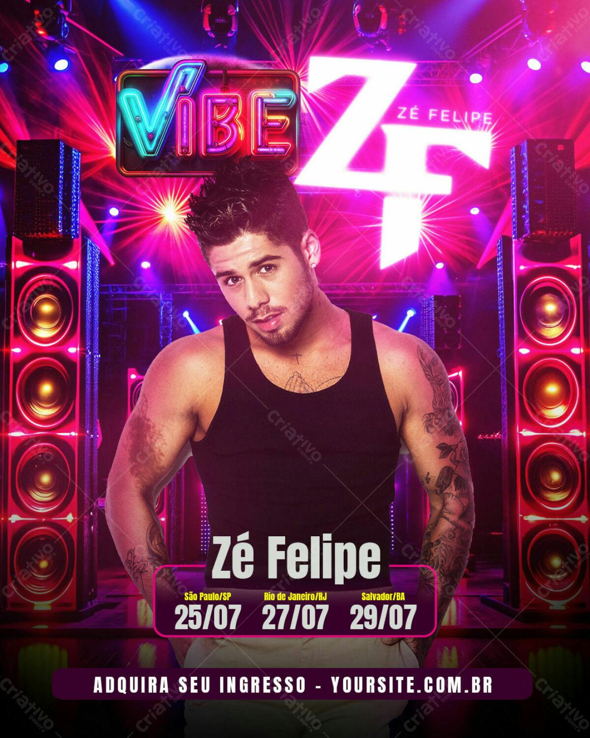 Flyer para Show Zé Felipe PSD Editável