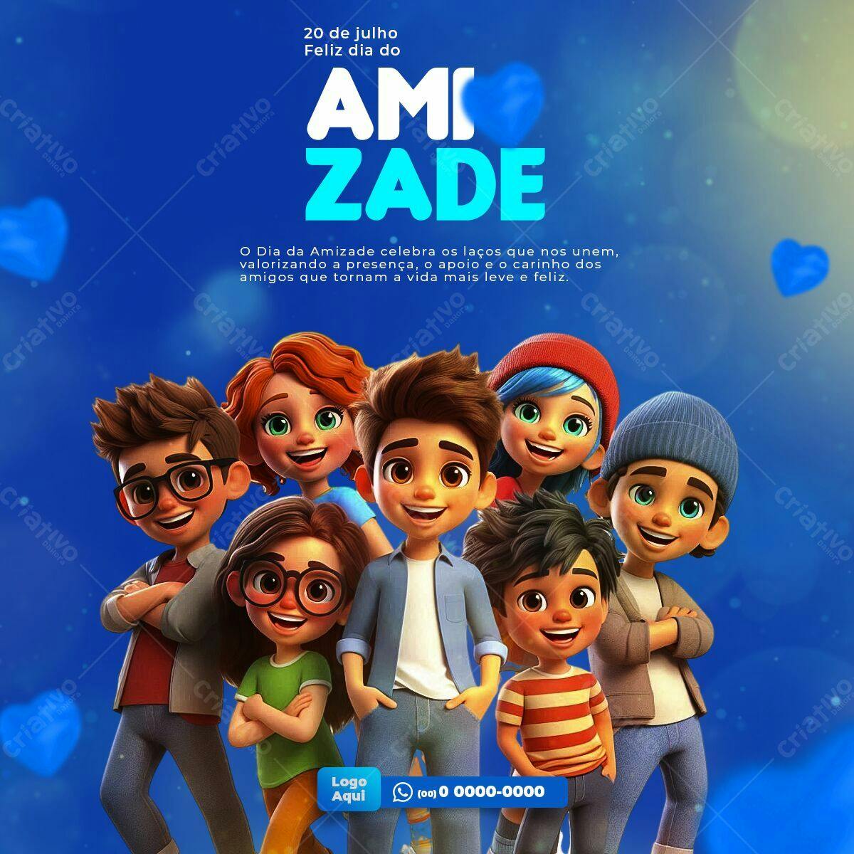 Flyer Dia da Amizade PSD Editável