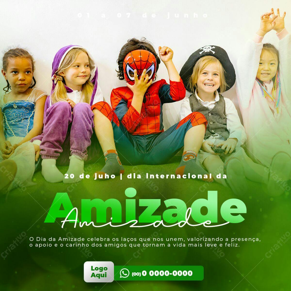 Flyer Dia Internacional da Amizade PSD Editável