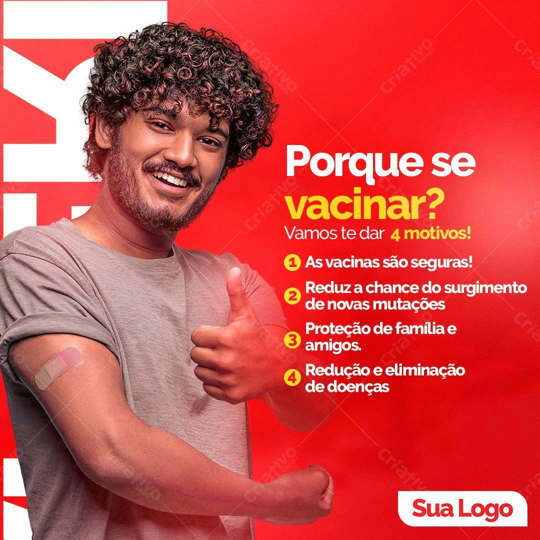 Post para Campanha de Vacinação PSD Editável