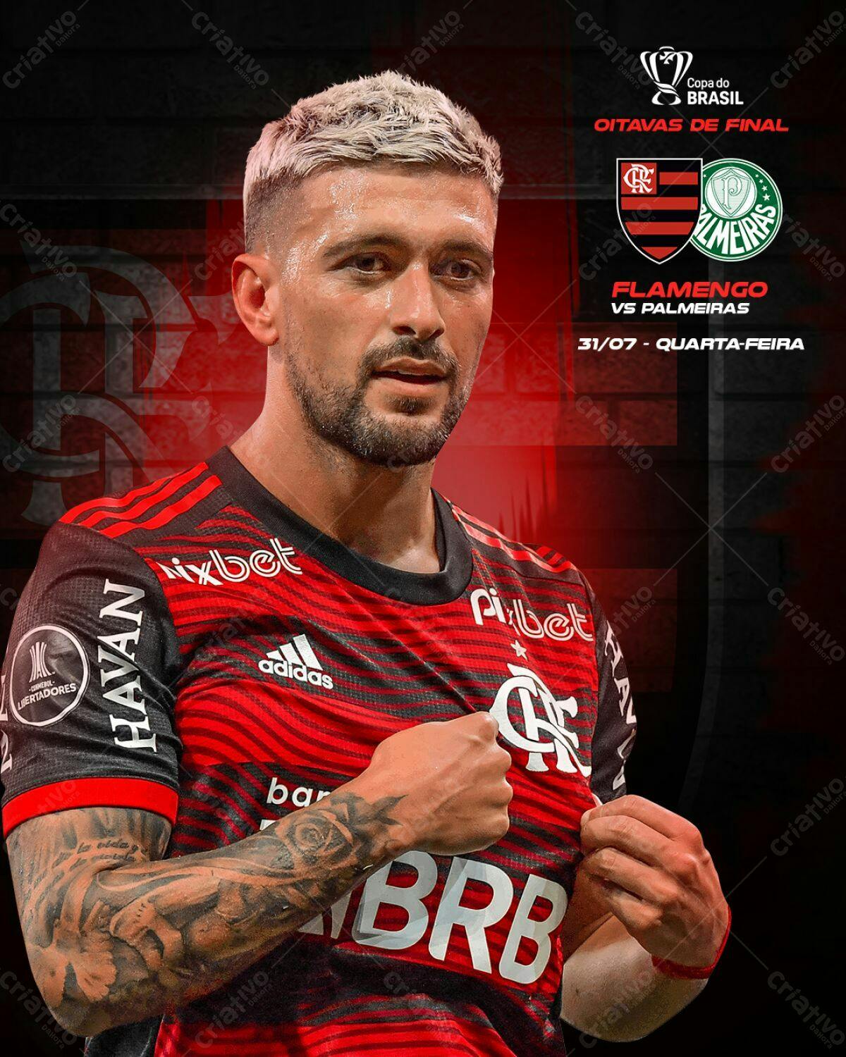 Flyer Flamengo x Palmeiras PSD Editável