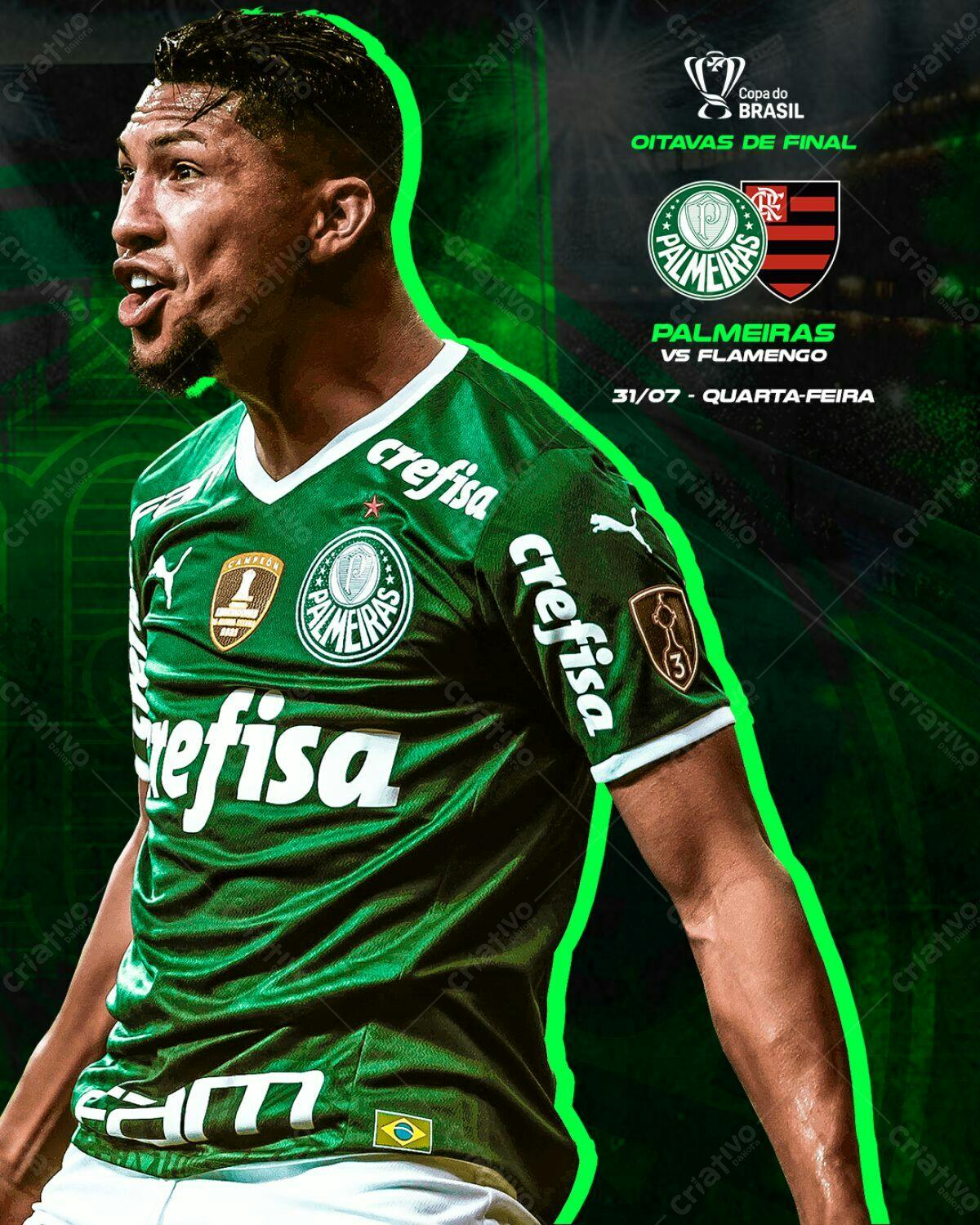 Flyer Palmeiras x Flamengo PSD Editável