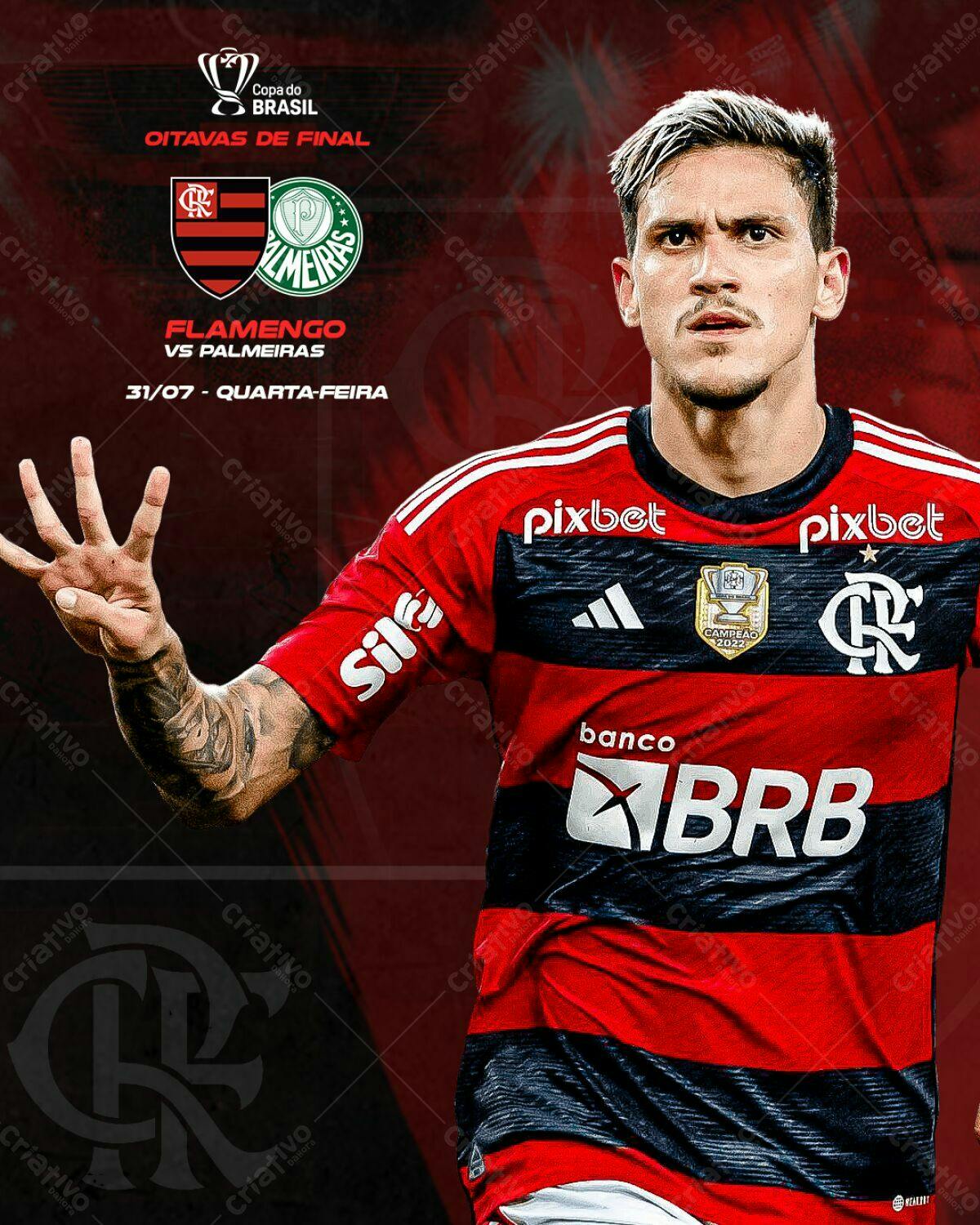 Poster Flamengo x Palmeiras Copa do Brasil PSD Editável