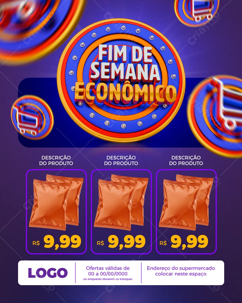 Flyer Fim de Semana Econômico PSD Editável