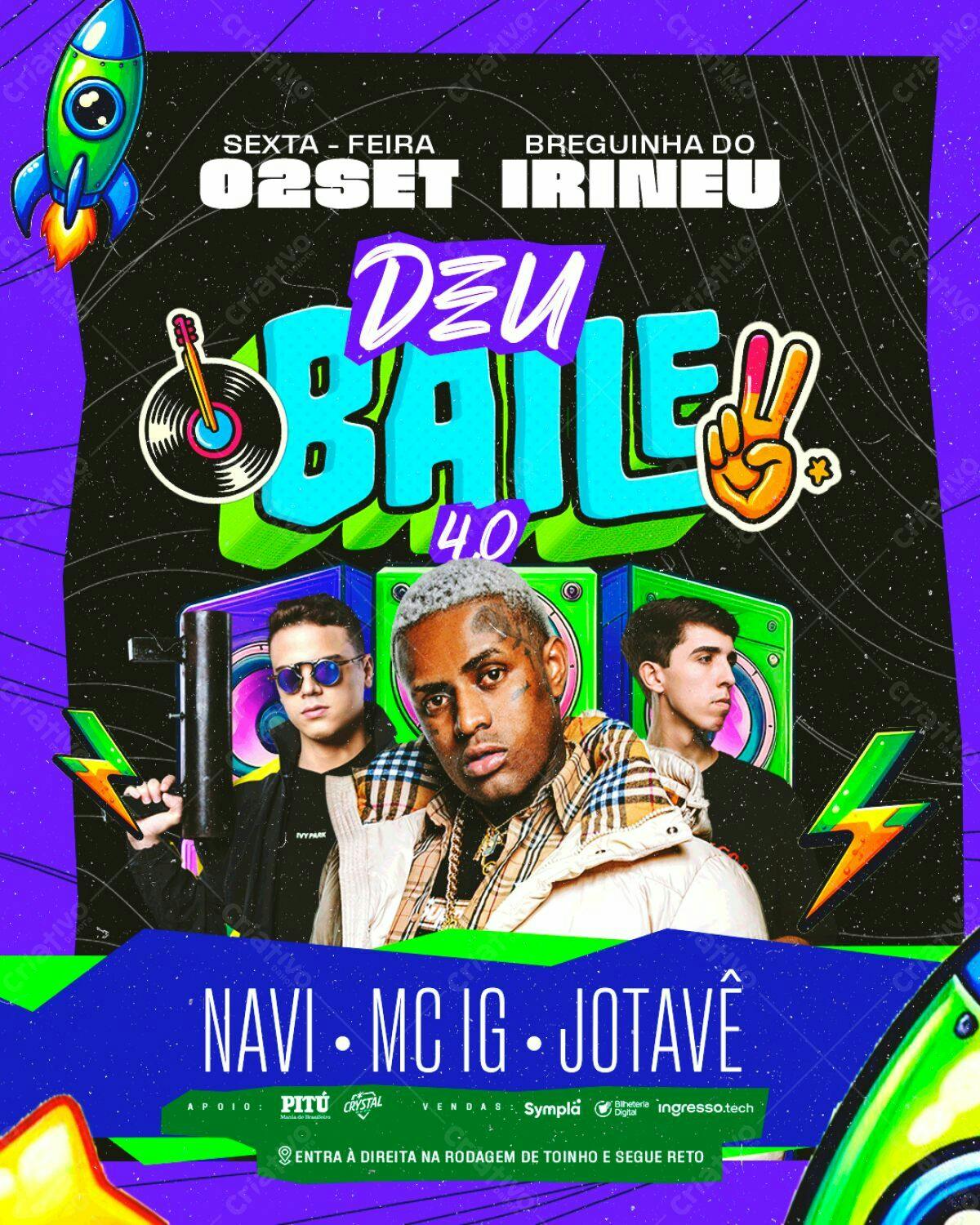 Flyer para Festa Baile 40 PSD Editável