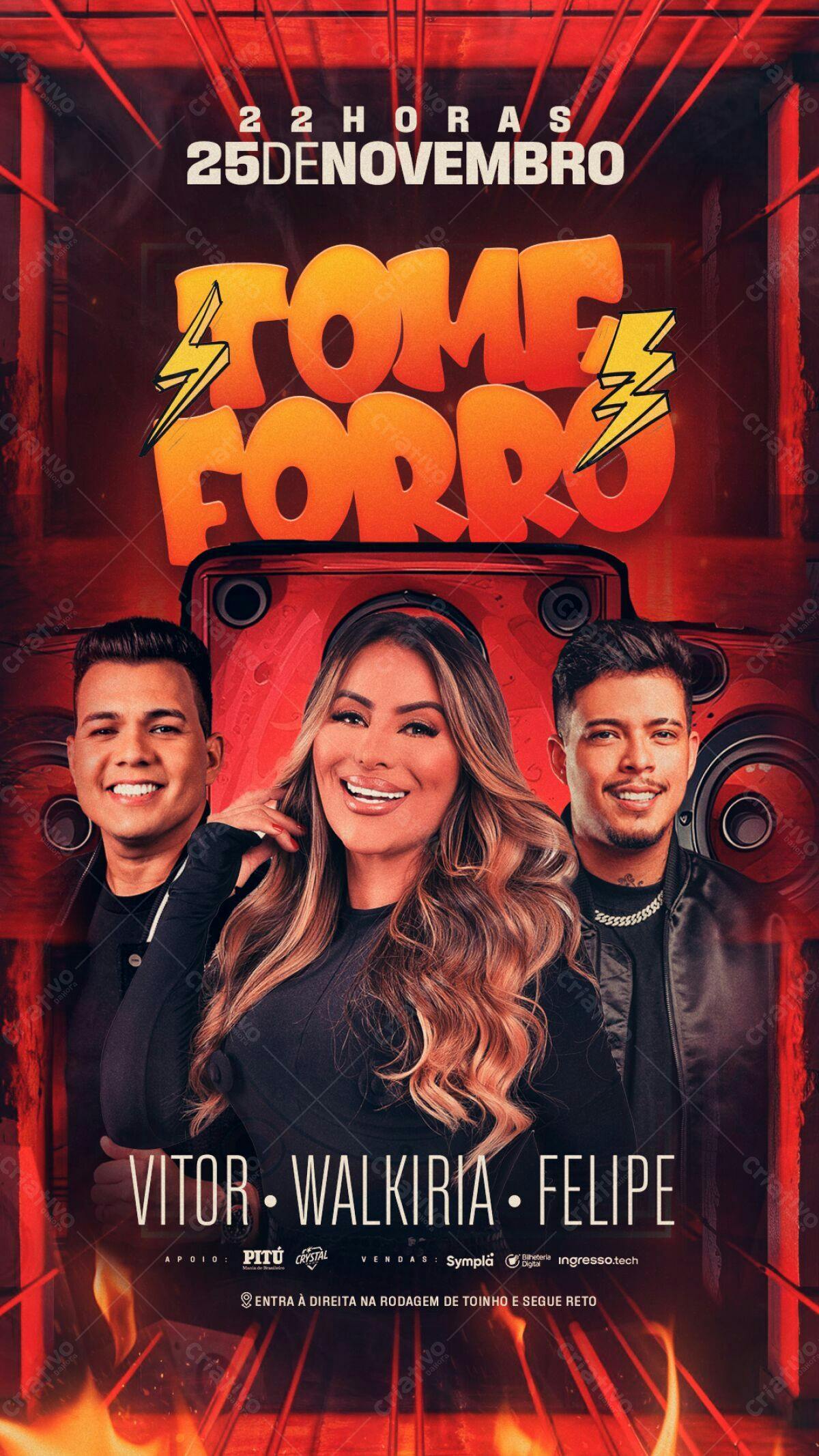 Flyer Festa Forró 25 de Novembro PSD Editável