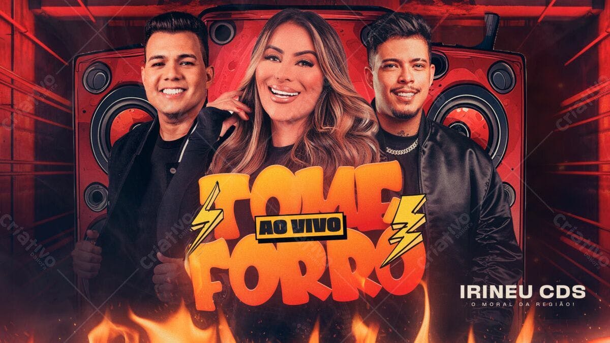 Flyer para Show de Forró Ao Vivo PSD Editável