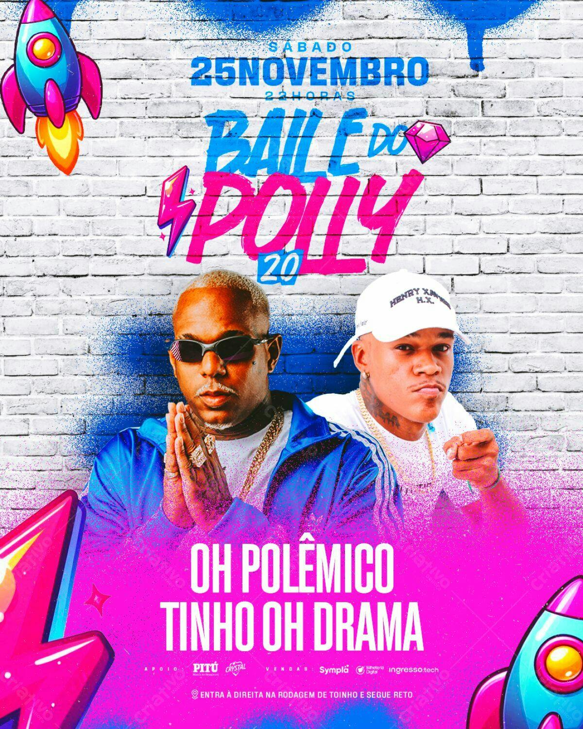 Flyer Baile do Polly PSD Editável