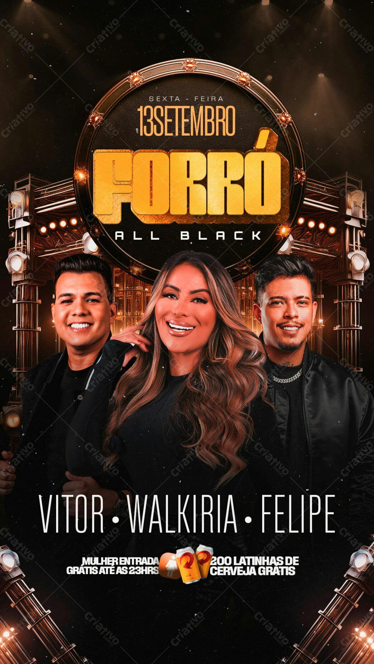 Flyer Forró All Black PSD Editável