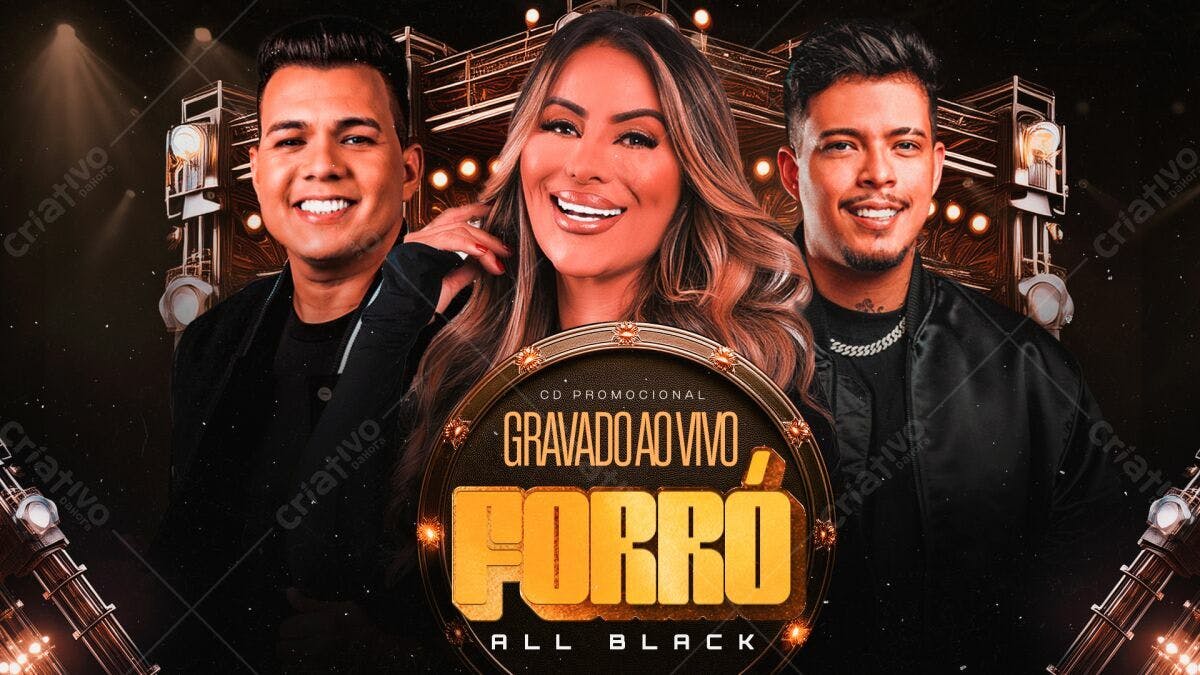 Flyer Forró Gravado ao Vivo PSD Editável