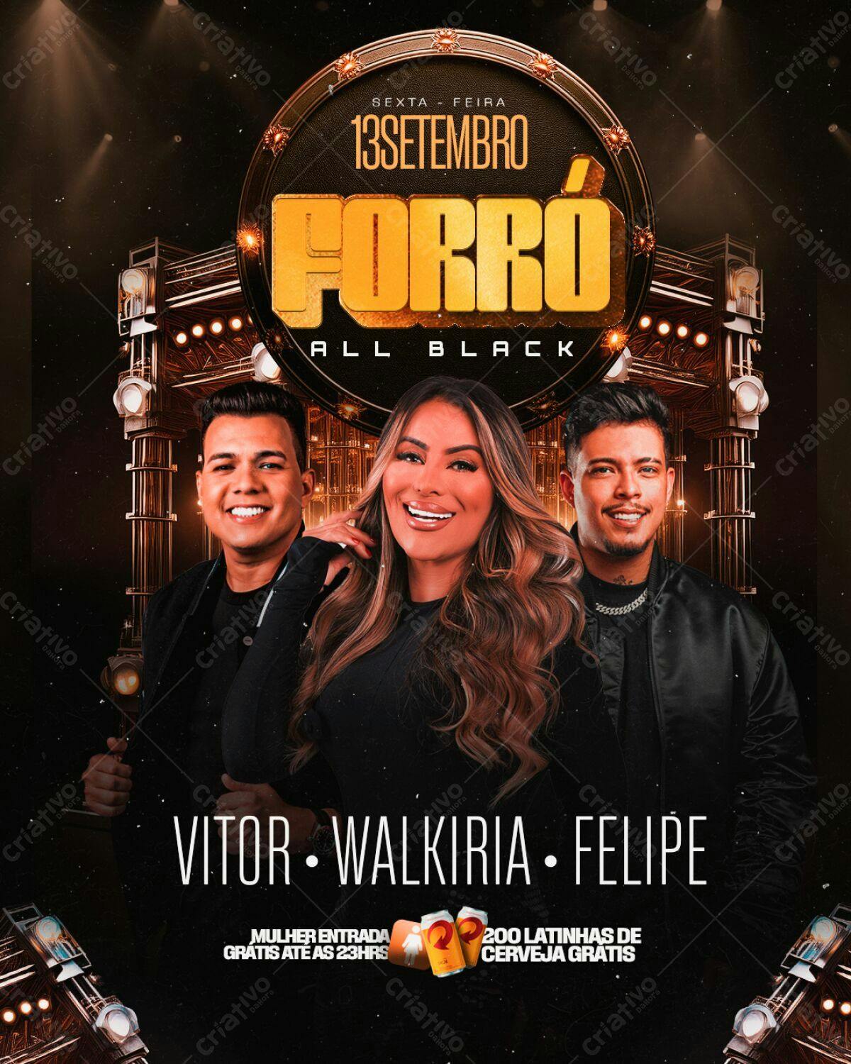 Flyer Forró All Black PSD Editável