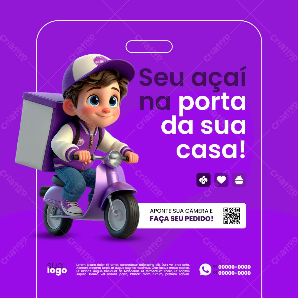 Cardápio Açaí Delivery PSD Editável