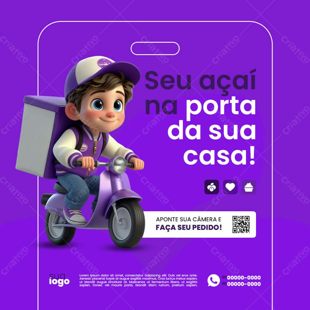 Banner De Midia Social Açaiteria Sorveteria