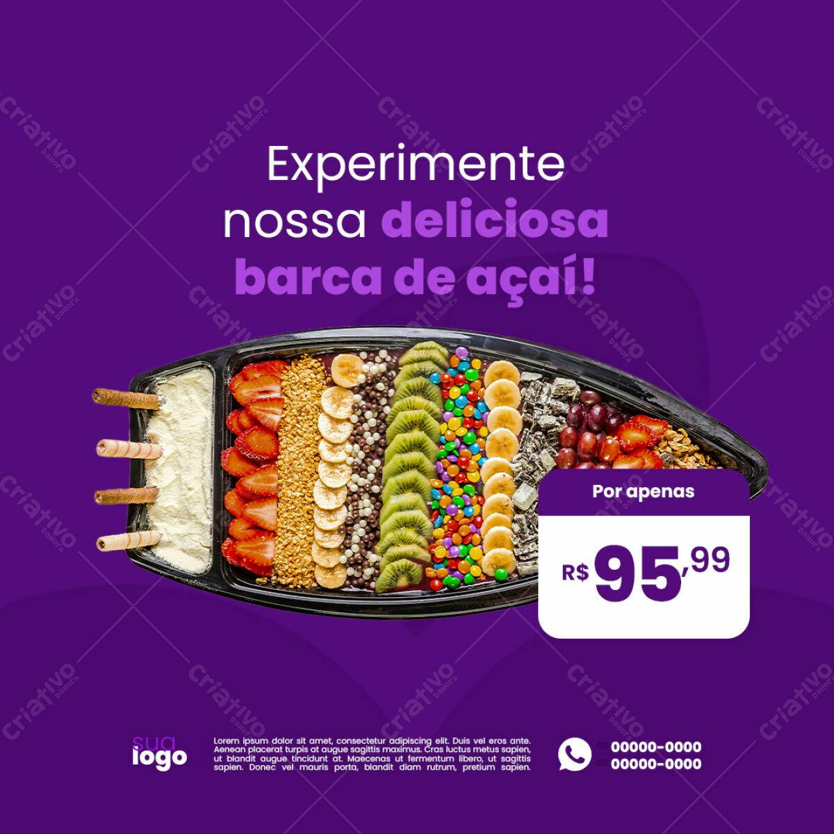 PSD para Promoção de Açaí PSD Editável