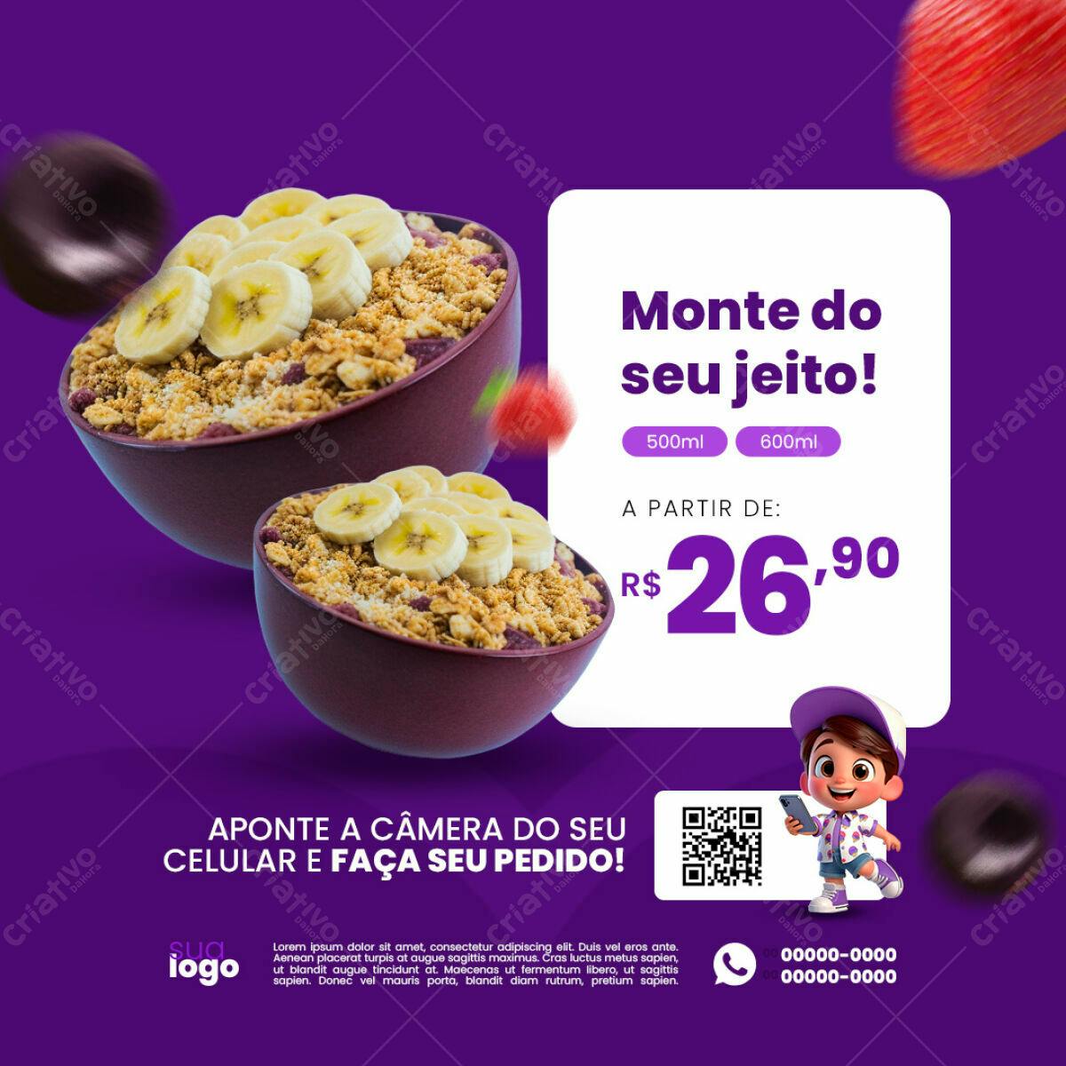 Cardápio Açaí PSD Editável