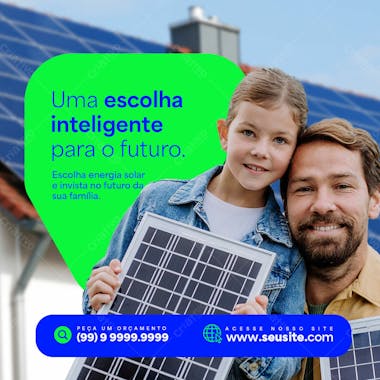 Energia solar escolha para o futuro social media psd editável