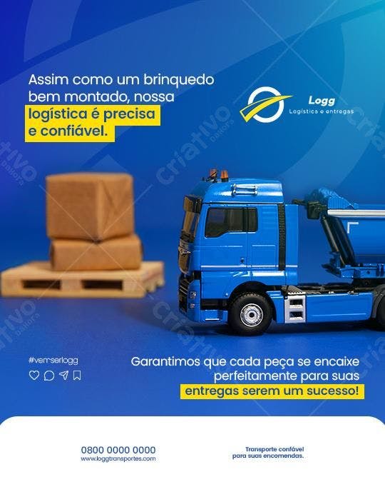 Post para Logística PSD Editável