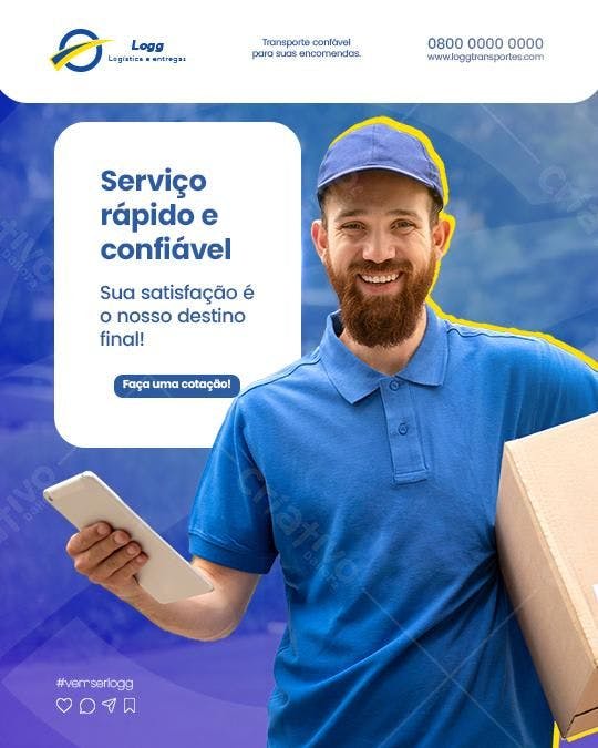 Flyer para Logística e Entrega PSD Editável