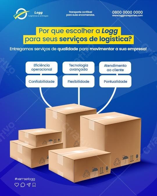 Flyer Logística e Entregas PSD Editável