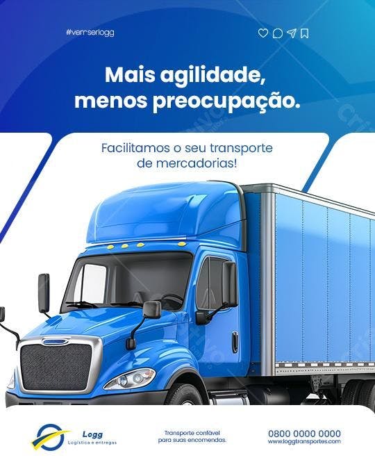 Flyer Logística e Transportes PSD Editável