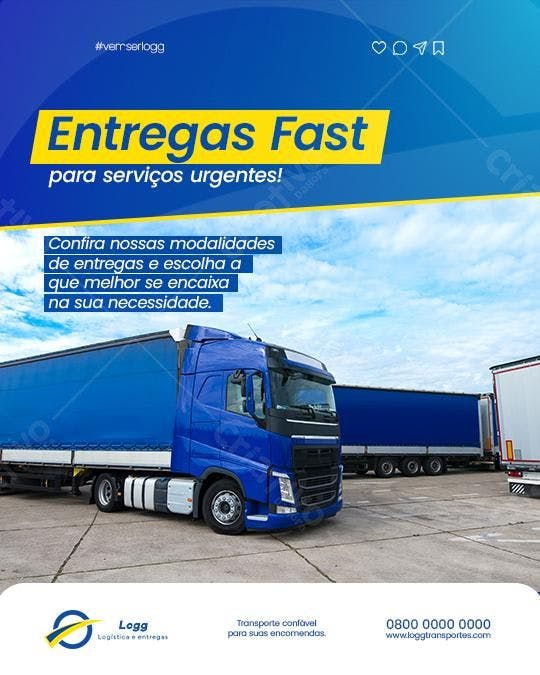 Flyer para Logística e Entregas Rápidas PSD Editável
