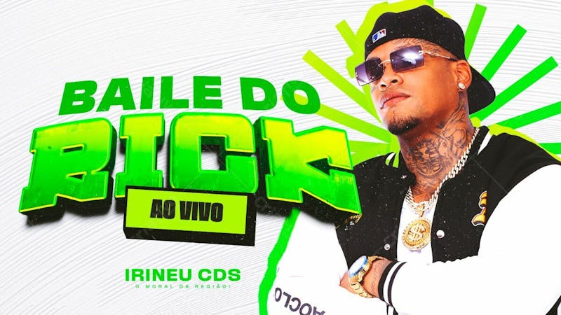 Flyer thumb capa cd banner youtube baile do rick psd editável