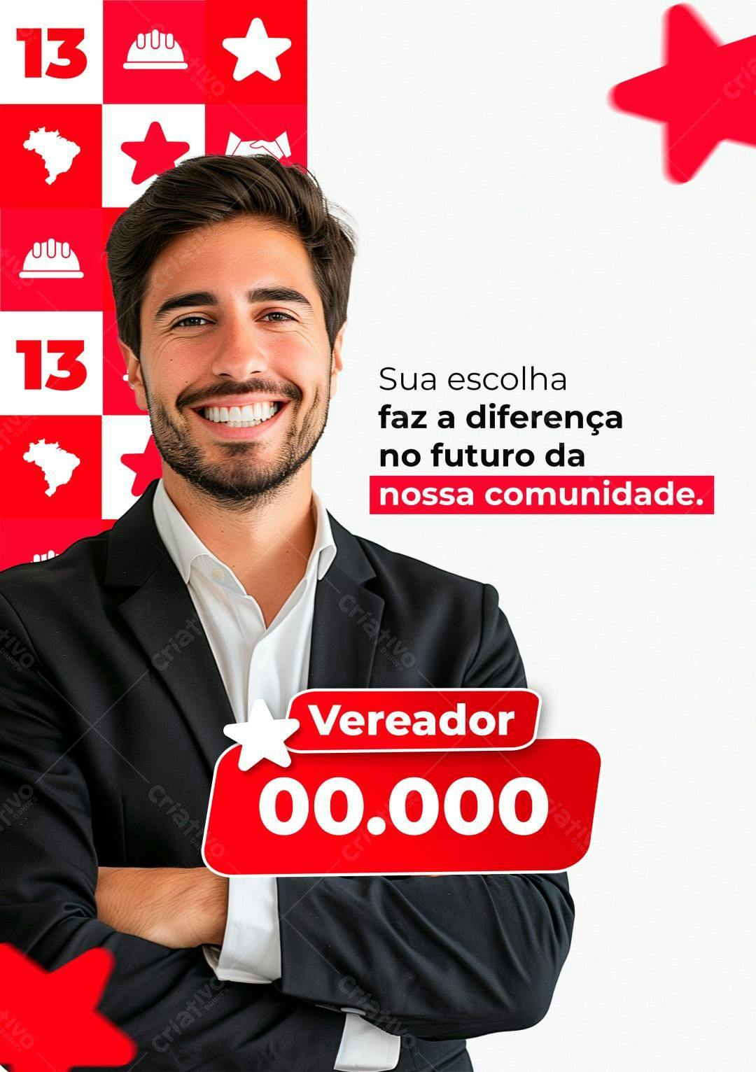 PSD para Campanha Política de Vereador PSD Editável