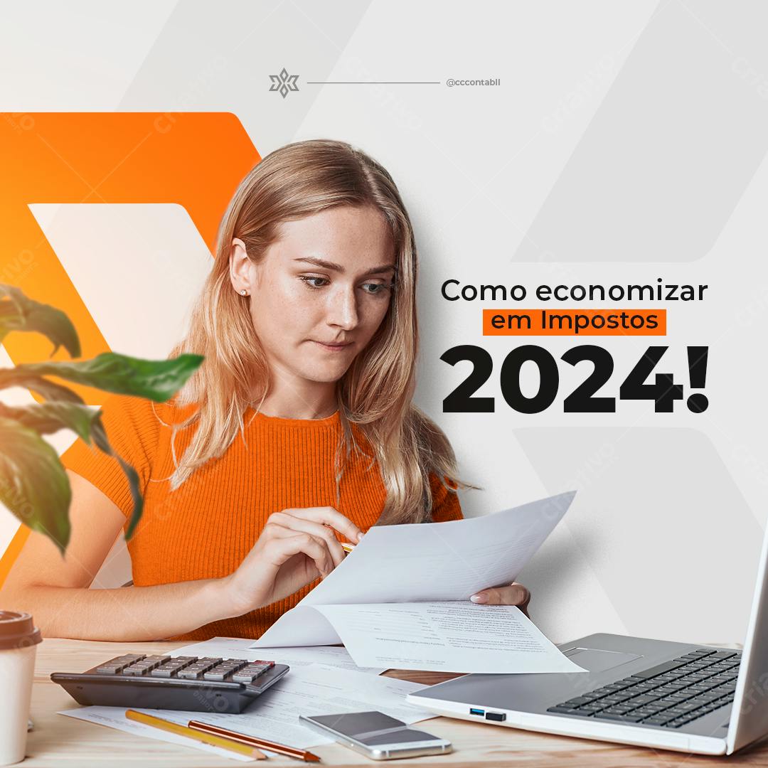 Postagem Instagram Impostos 2024 PSD Editável