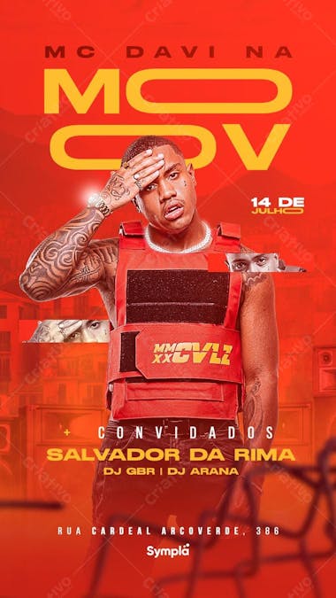 Flyer storie mc davi mais convidados