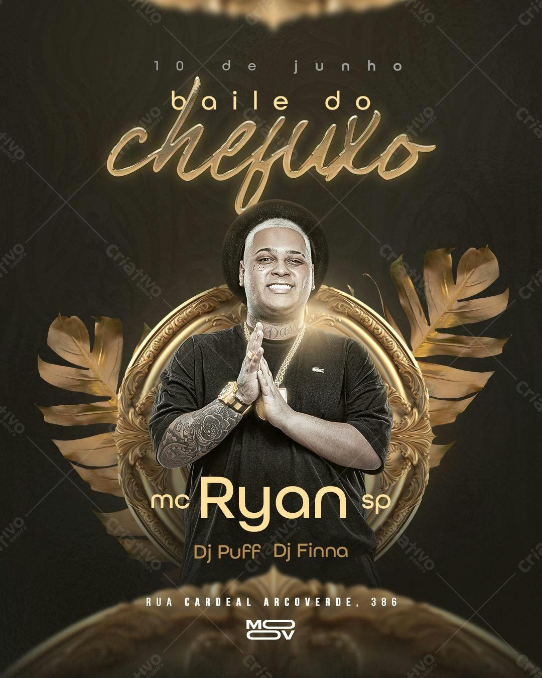 Flyer Baile do Chefão Mc Ryan SP PSD Editável