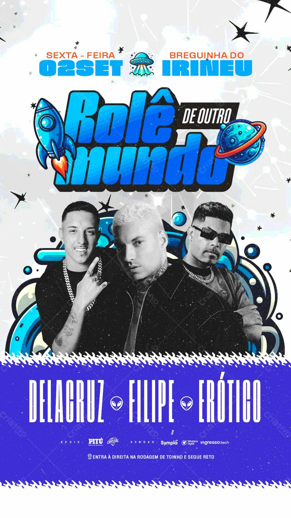 Flyer Festa Rolê de Outro Mundo PSD Editável