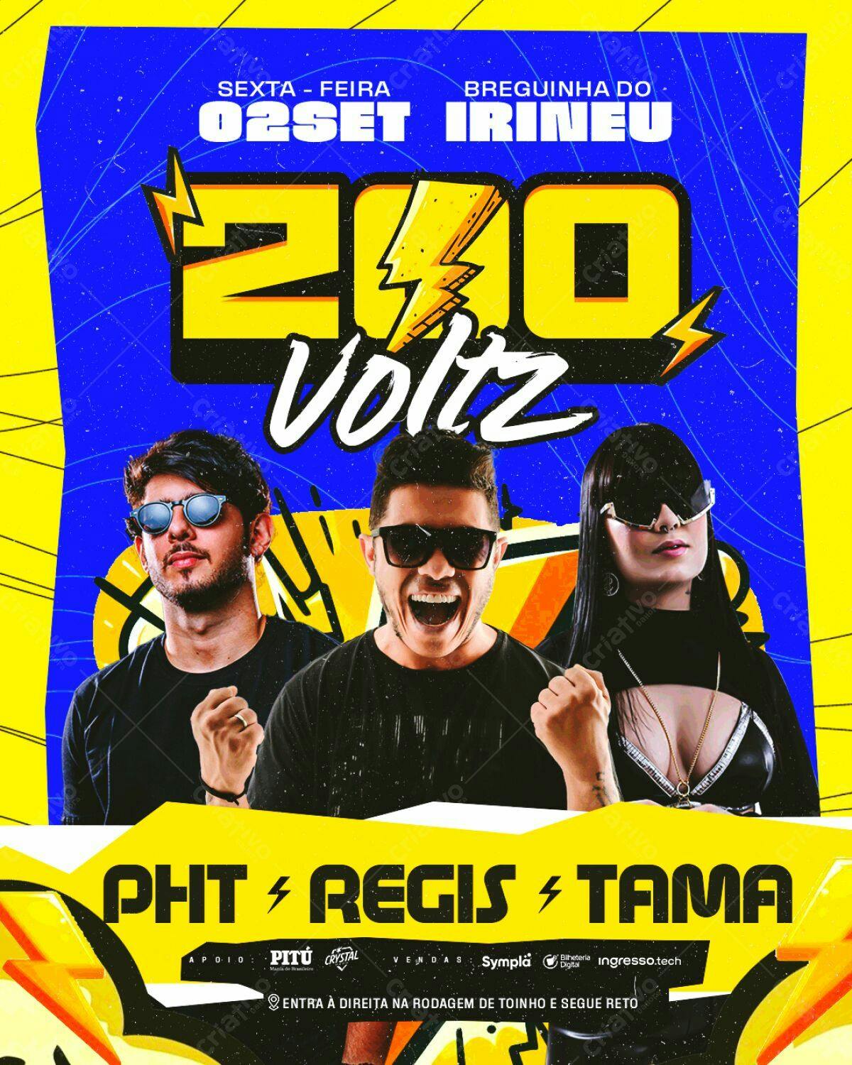 Flyer Festa 200 Volts PSD Editável