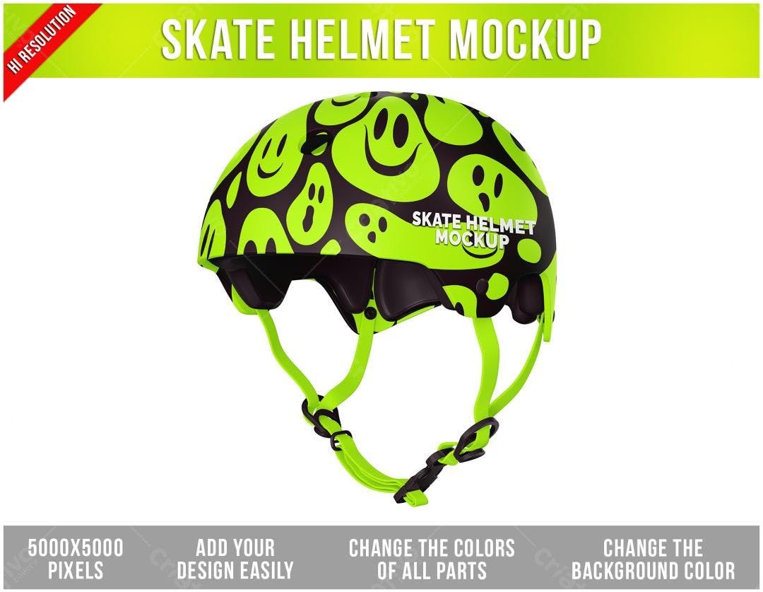 Mockup de Capacete de Skate com Design Moderno