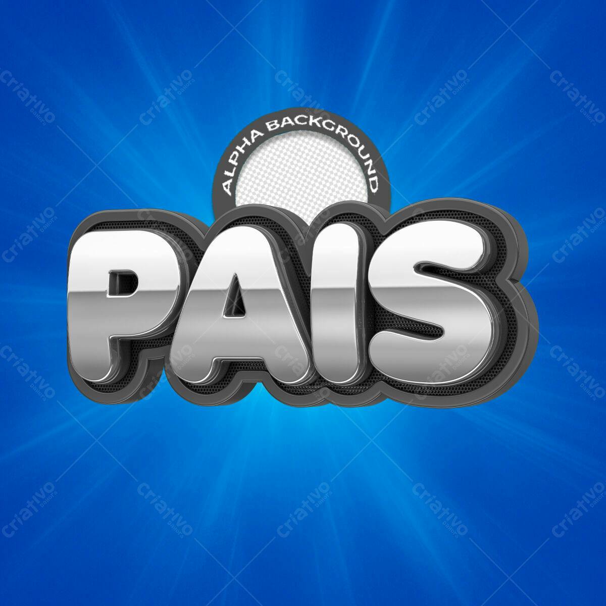 Kit de Texto 3D para Dia dos Pais PSD Editável