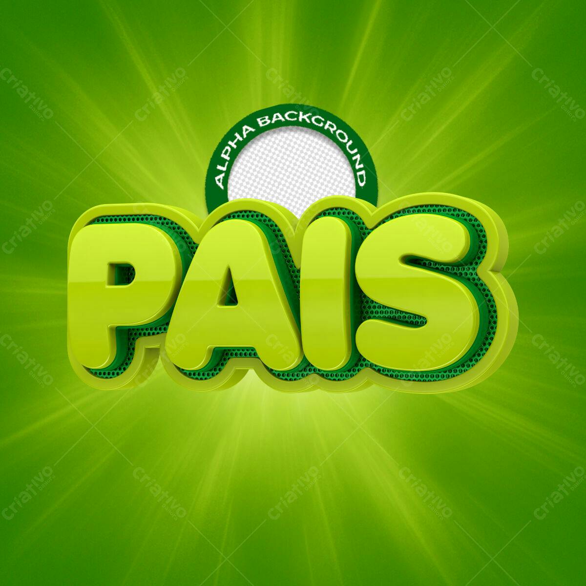 Arte com a Palavra PAÍS PSD Editável