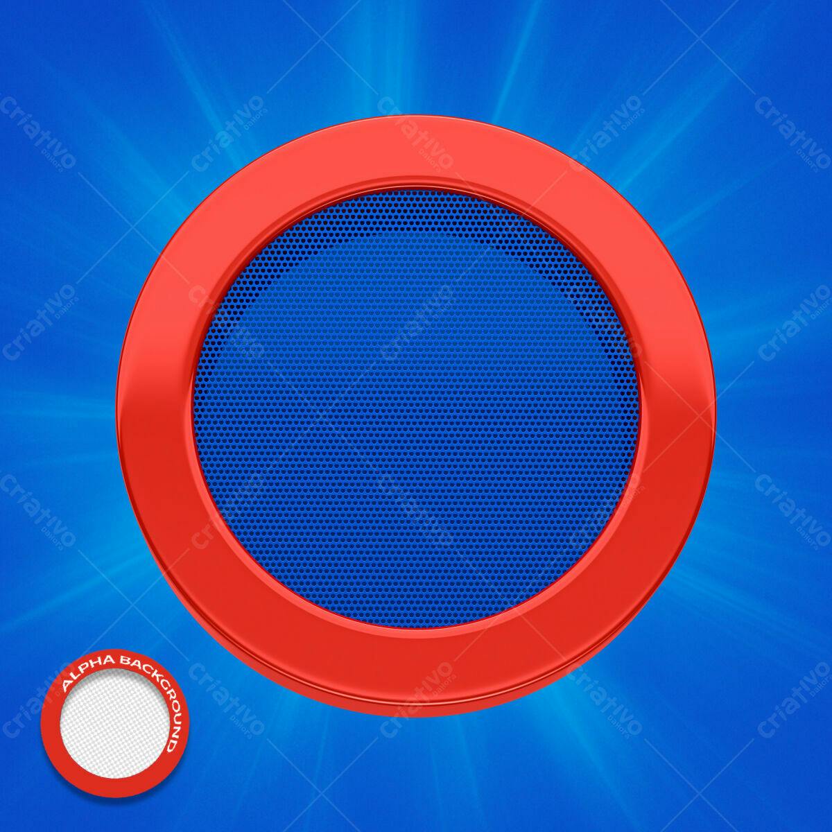 Ícone Circular Vermelho e Azul PSD Editável