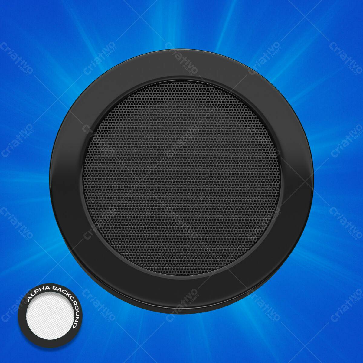 Background Circular Preto e Azul PSD Editável